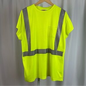 Tingley XL Reflective Class 2 Neon Construction Pocket T Shirt Workwear Outdoor